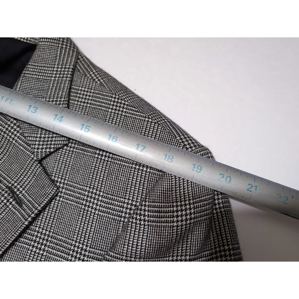 LORO PIANA SFI Jacobsons 100% Cashmere Blazer Sport Coat 44 Long Black Plaid